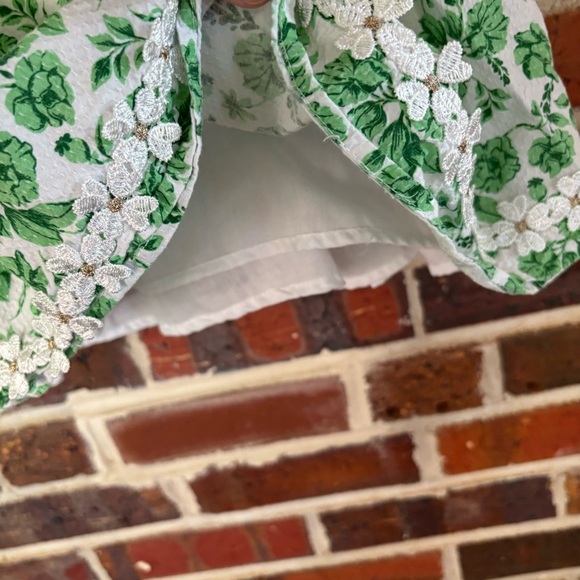 Joie‎ Girls Green Floral Puff Sleeve Dress 8 - Picture 3 of 8